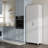 Asymmetrical Storage Cabinet With Adjustable Shelves And Utility Compartment