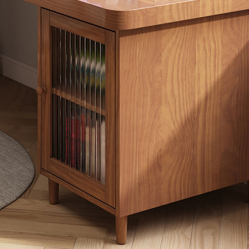 Walnut Rectangular Solid Wood desks, 29.53" H x 78.74" W x 23.62" D, Right Hand Return