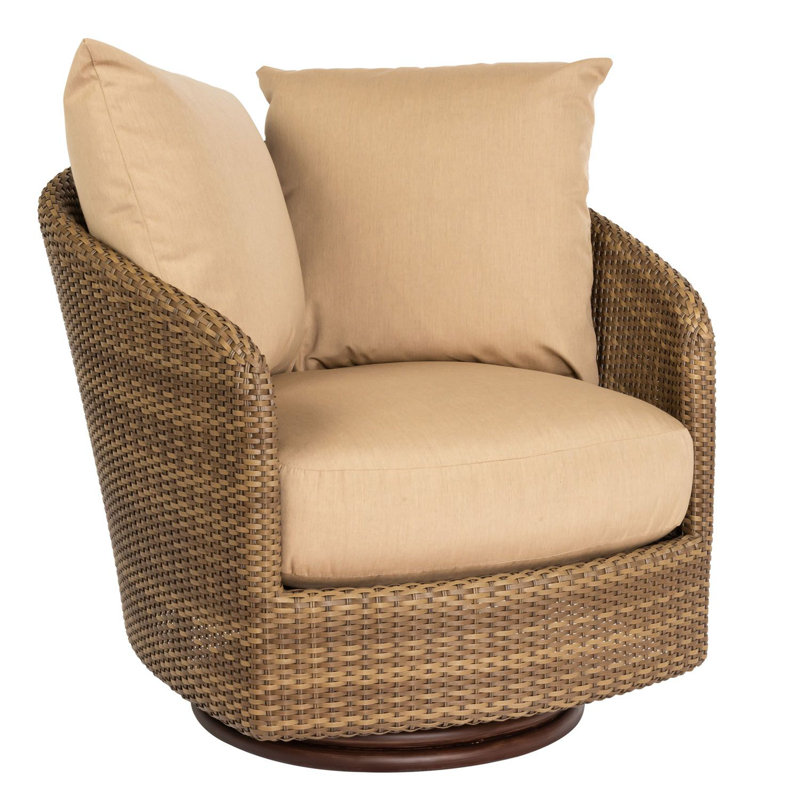 Saddleback Outdoor Swivel Lounge Chair, Sailcloth Salt