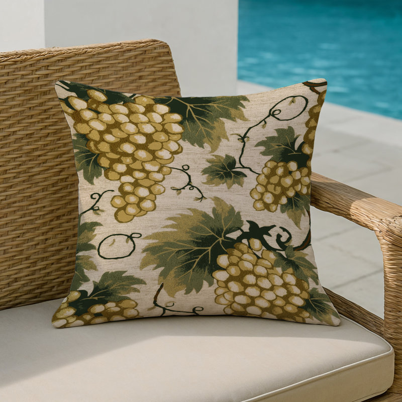 Coussin intérieur et extérieur, Carré 18 po, Raisin champagne