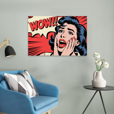 Wow Pop Art Reaction Dramatic Retro Vintage Wall Art