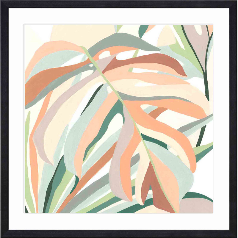 «Soft Tropicals II» par June Erica Vess - peinture encadrée, H 20 po x l 20 po, Noir