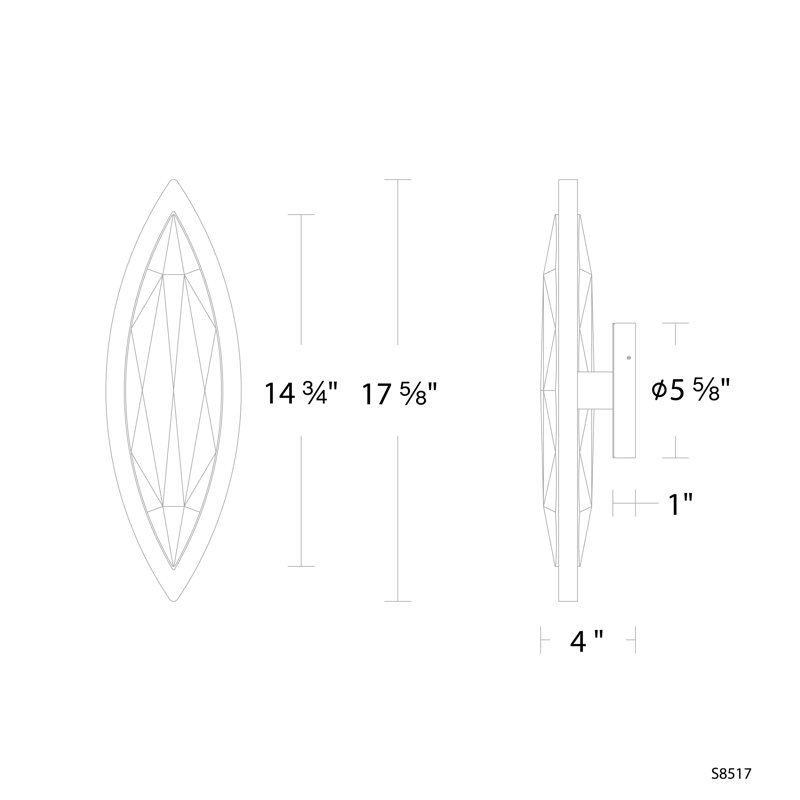 Marchesa 1 Light Crystal LED Wall Sconce