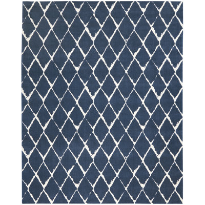 Tapis bleu marine moderne Cannes