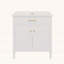 Meuble-lavabo à profil incurvé de 31 po avec lavabo, portes à fermeture douce, tablette réglable-1513793596