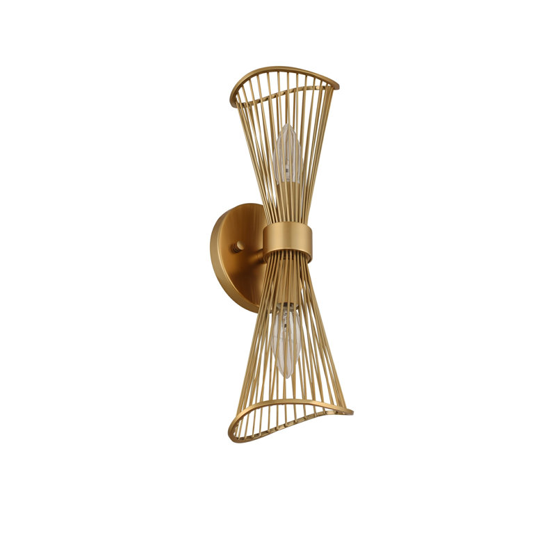 Aurora 2 LT Nordic Brass Wall Sconce Kalco