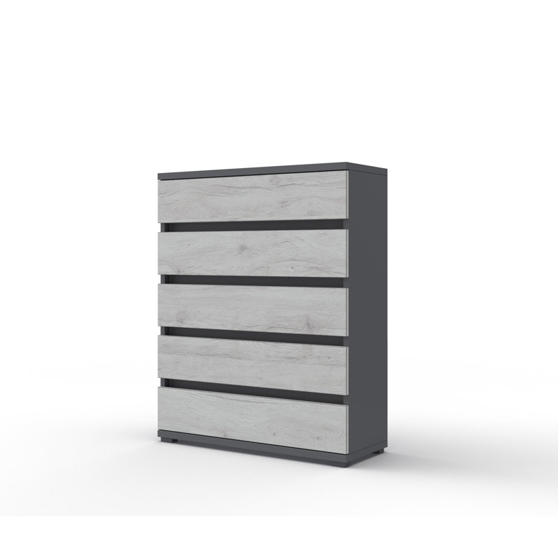 Fynlay 90 cm W Chest of 5 Drawers, Slate Grey