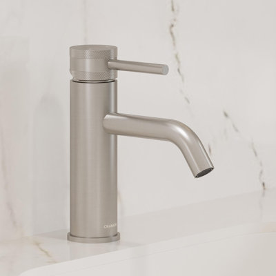 Robinet de lavabo de salle de bain monocommande en nickel brossé Angelsey