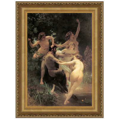 «Nymphs and Satyr, 1873» par William-Adolphe Bouguereau, reproduction d'art encadrée