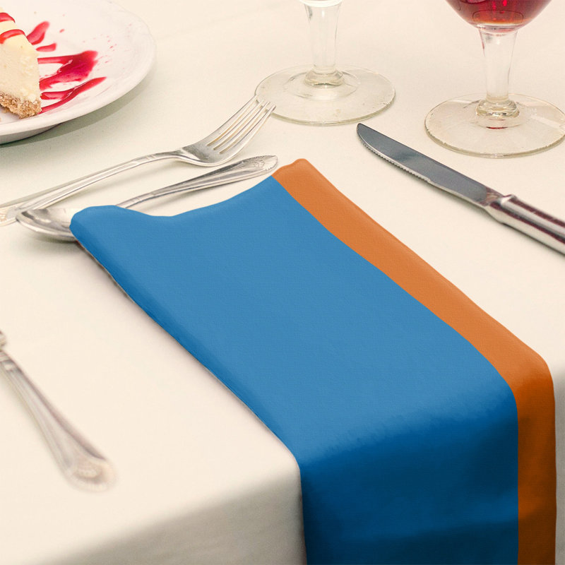 Serviette de coton 22" miami dîner, Bleu / Orange / Blanc