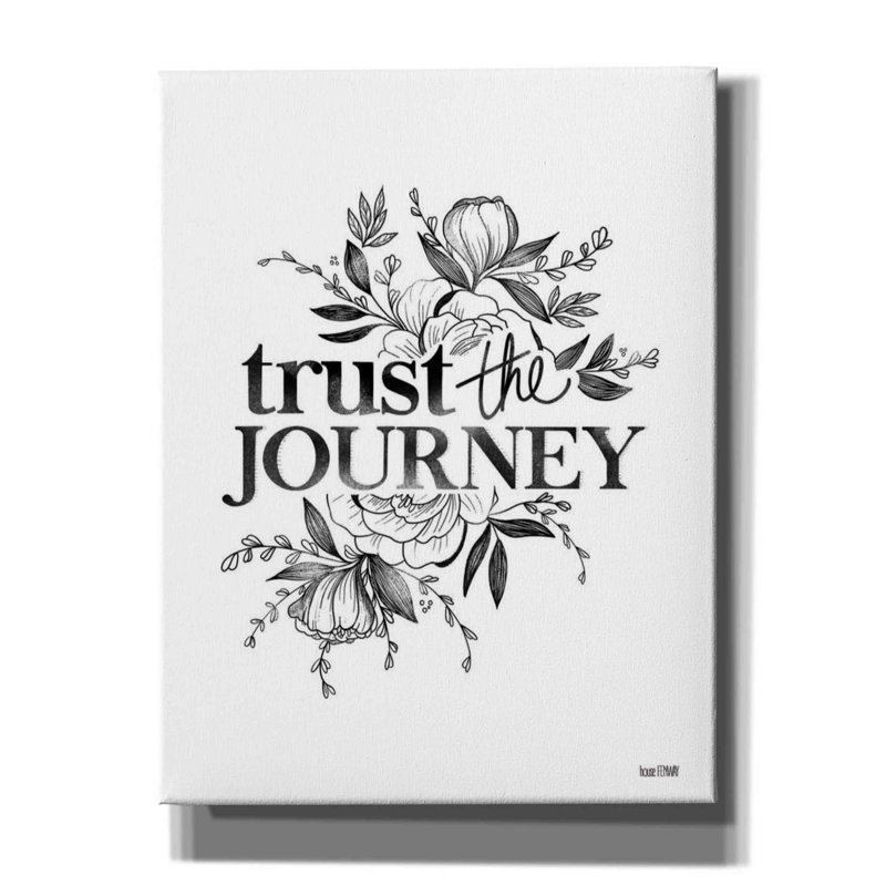 «Trust The Journey» par House Fenway, art textuel sur toile tendue, H 34 po x l 26 po x P 1,5 po