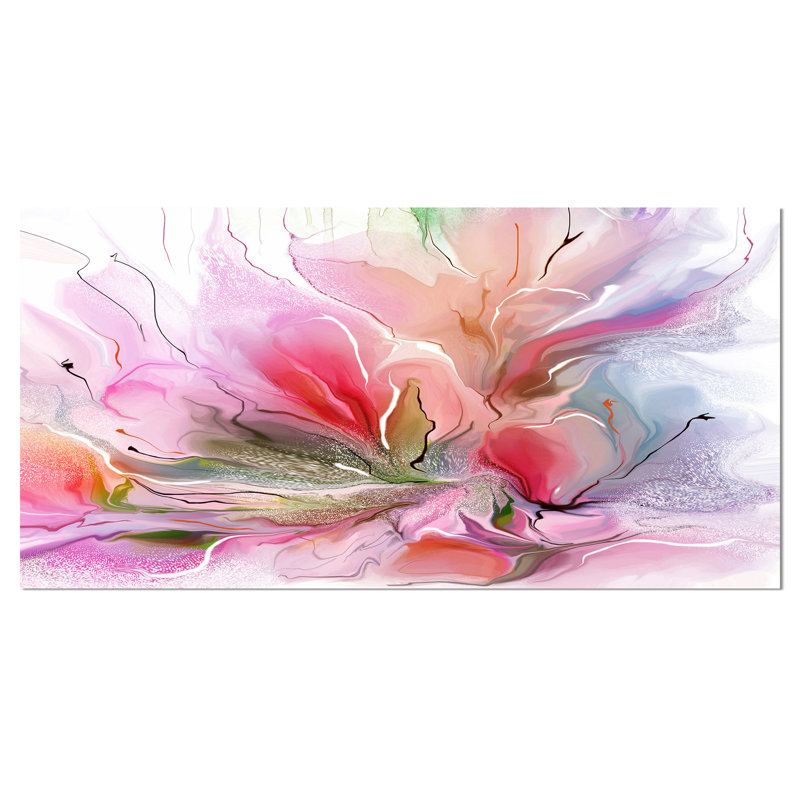 « jolie painted floral design », reproduction d’impression sur toile tendue en mauve, H 16 po x l 32 po x p 1 po