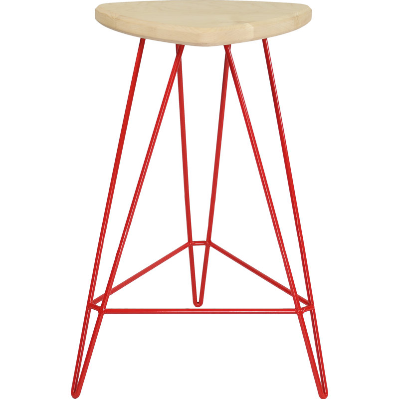 Tabouret en bois massif Madison, Érable, Rouge, Tabouret de comptoir (assise de 26 po de hauteur)