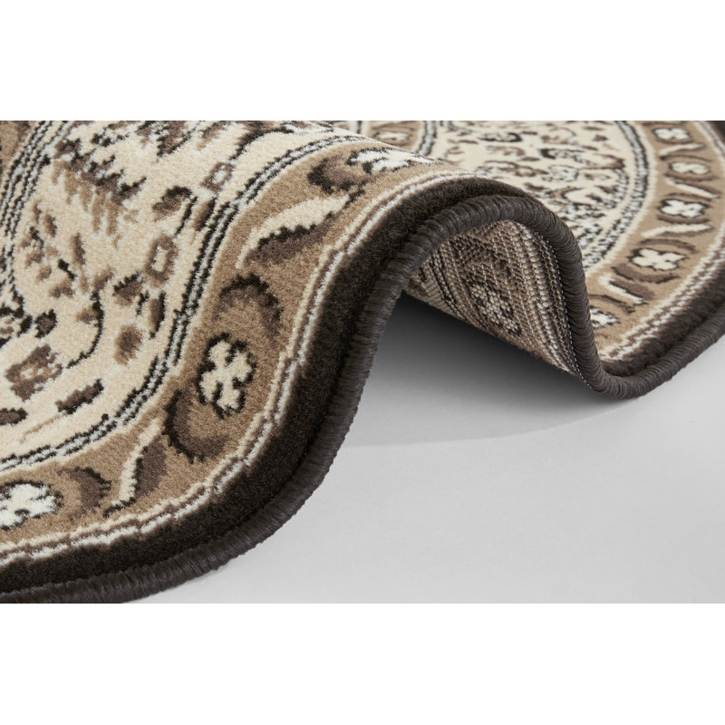 Skazar Isfahan Tufted Brown Rug, Round 160cm