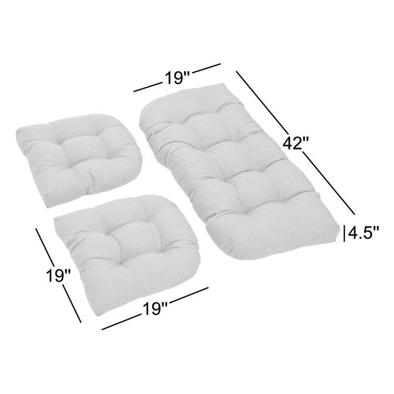 Weather-Resistant Reversible Indoor/Outdoor Seat Cushion Set , Papprika, 4.5''