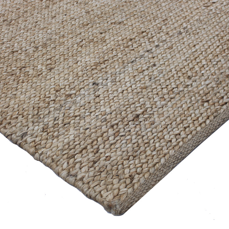 Tapis brun clair en jute / sisal tressé à la main, Tapis de couloir 2 pi 6 po x 7 pi