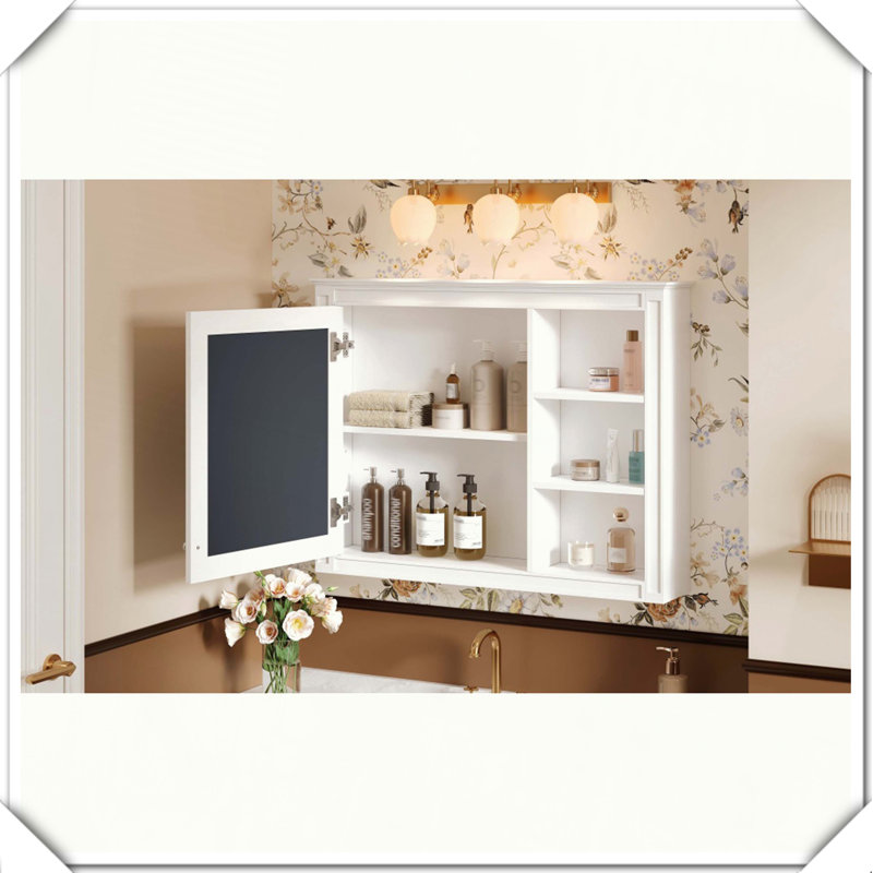 Armoire à pharmacie murale avec miroir et tablette réglable