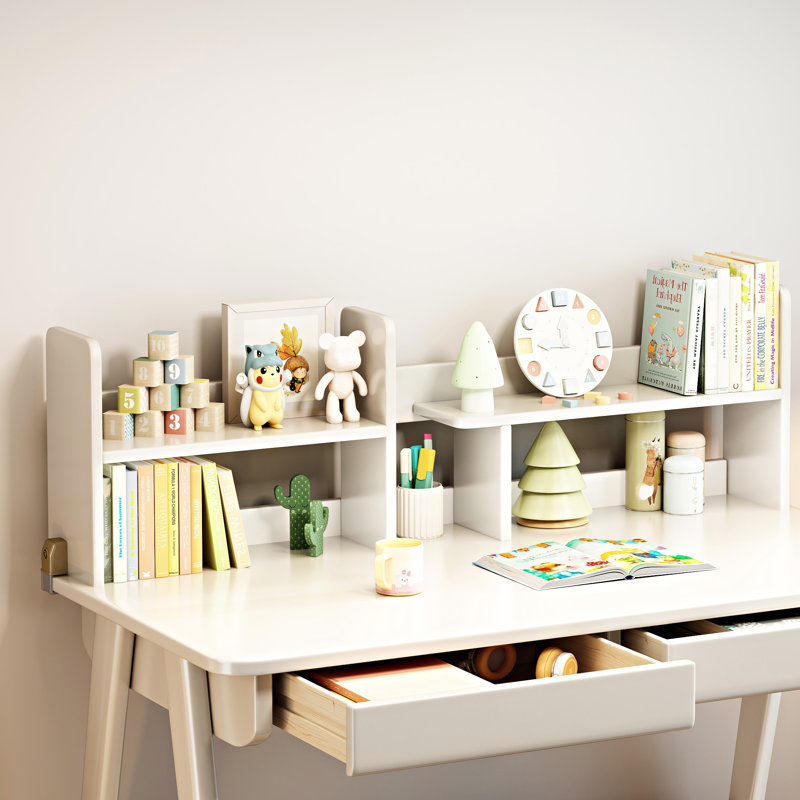  39.4" W Kids Writing Desk Learning Desk Set with Chair, White