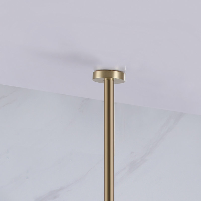 Robinet de salle de bain monocommande en laiton massif à fixation au plafond, Or brossé