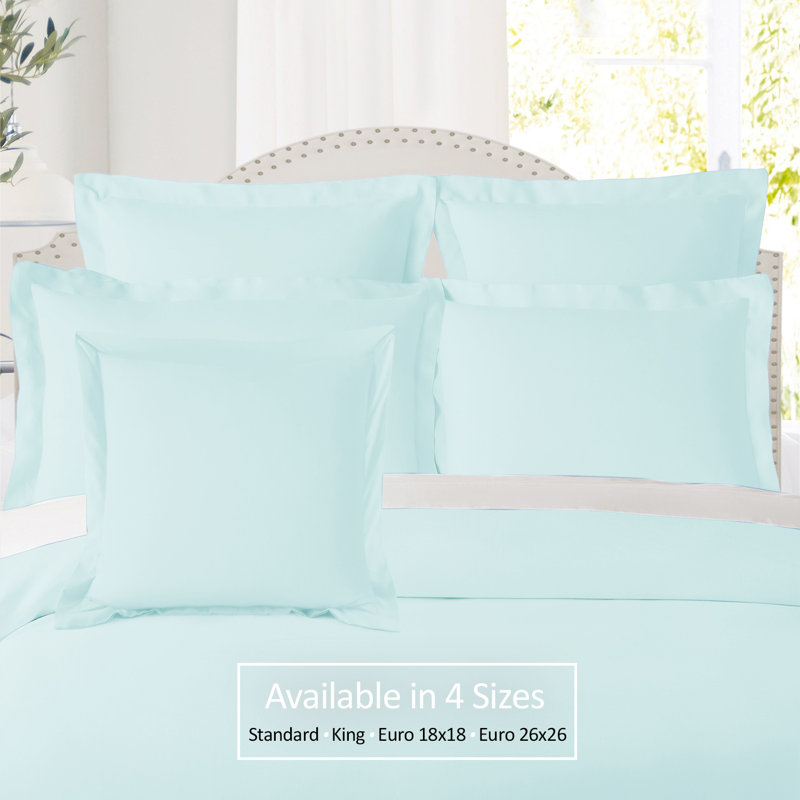 Taie décorative 100% polyester , Bleu pâle, 26 po x 26 po