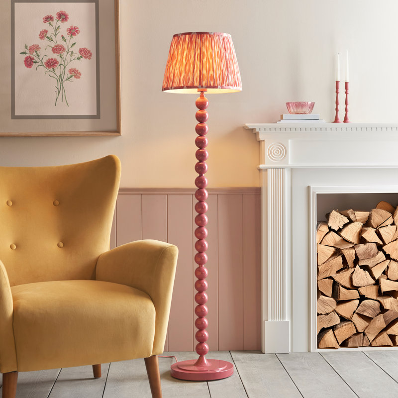 Higgledy 153.2cm Gloss Traditional Floor Lamp, Coral Pink