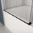 Bathtub Sliding Shower Door, 5/16" Tempered Glass, Matted Black Finish, Stable System Clear Black, Performance