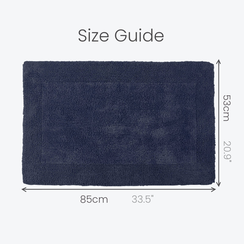 Ruthann Cotton Reversible Bath Mat, Navy