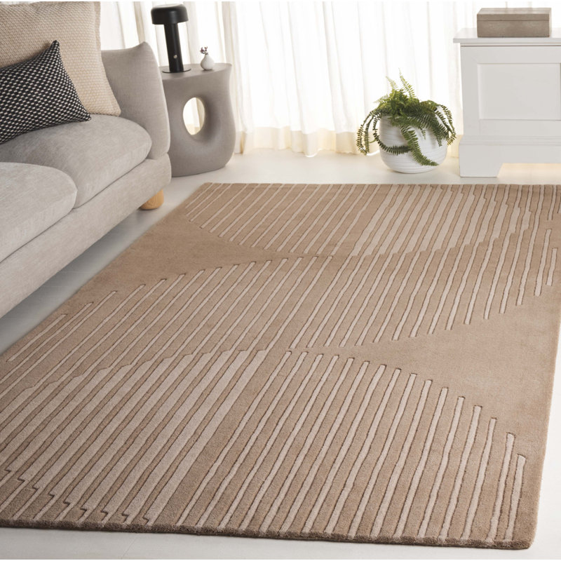 Tapis rayé en coton touffeté à la main Rodeo Drive 481, Rectangle 5 pi x 8 pi