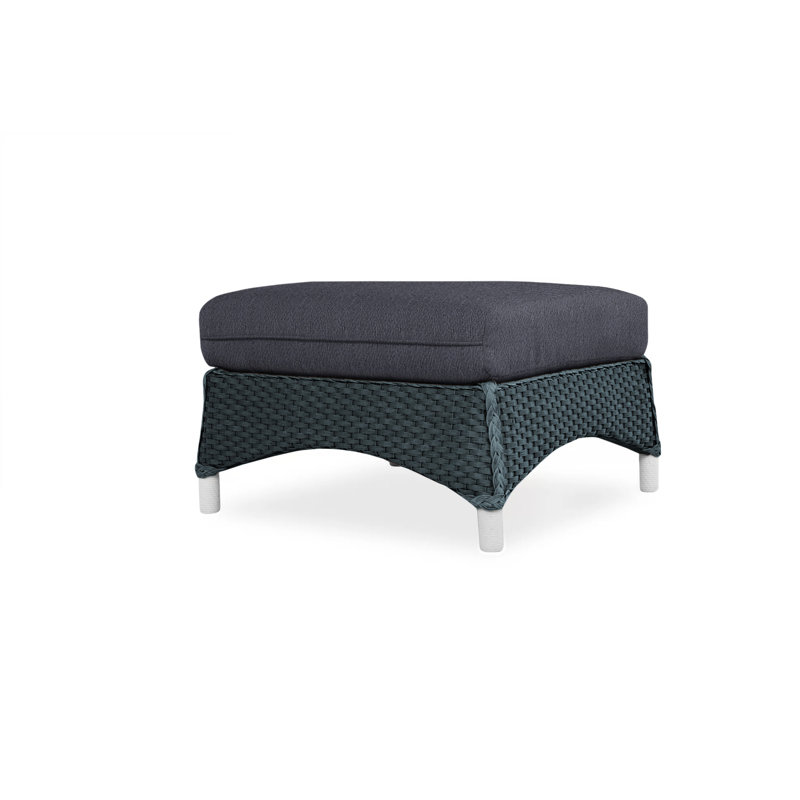 Mandalay Outdoor Ottoman, Decorline Navy, White