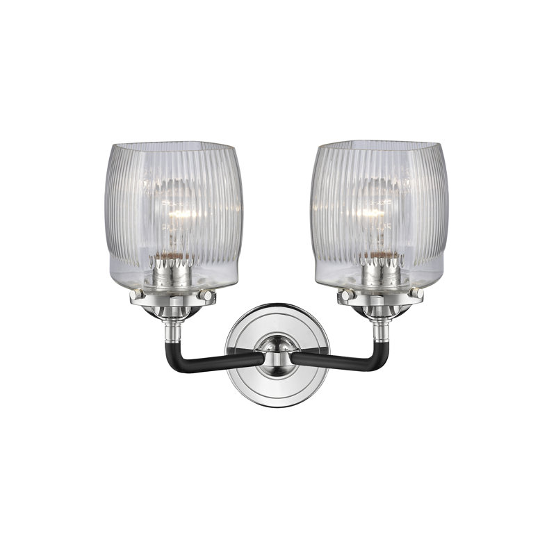 Éclairage pour meuble-lavabo 2 lumières Mireya, DEL, Nickel poli noir
