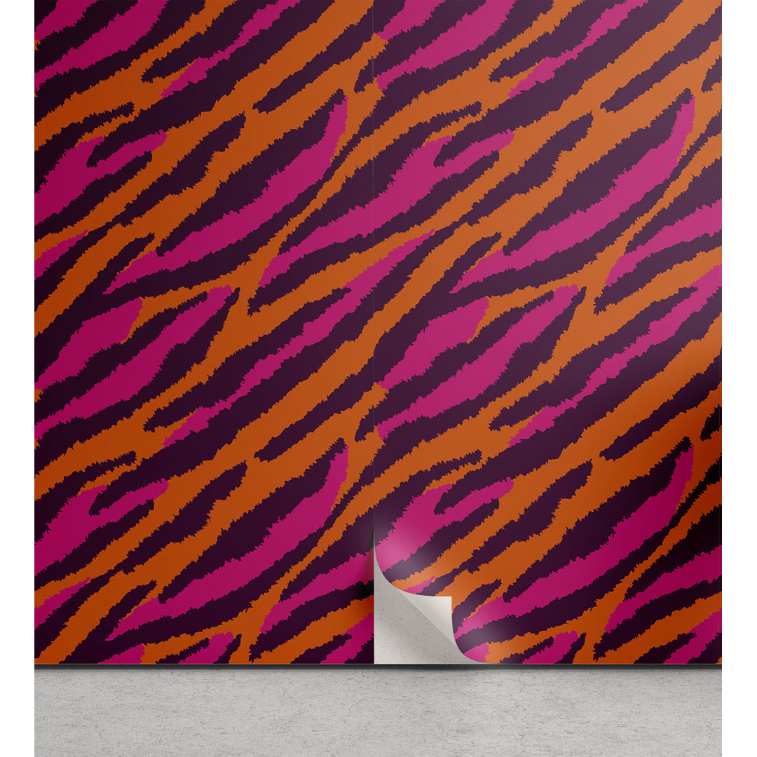 Abzieh- und Klebetapete, Fortsetzung Strokes Stripes, Safari, Plum Orange und rosa