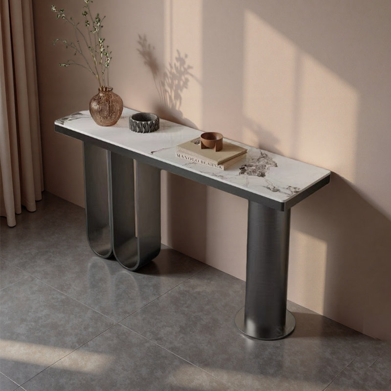 Table d'entrée Modern, H 33,46 po x l 62,99 po x P 13,78 po, Gris