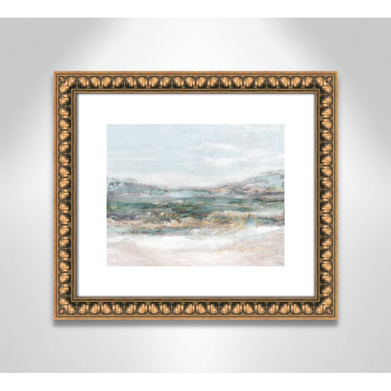 Lori Dazzling by Matina Theodosiou - Painting Print on Canvas, White, Gold Bead Framed Paper, 13" H x 15" W x 1.125" D