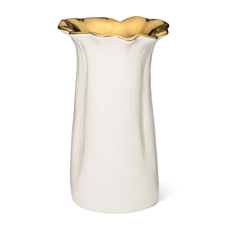 Valera Earthenware Table Vase, Cream