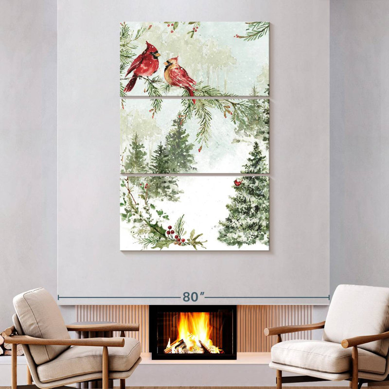 Brampt Christmas Cardinal Greenery, 74" H x 48" W