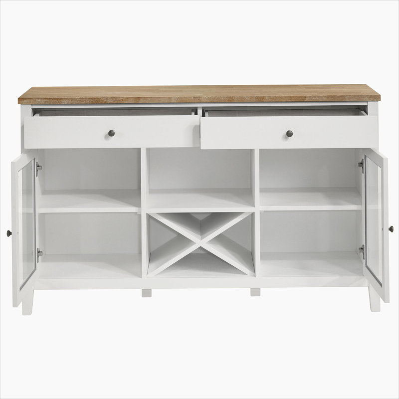 Brown and White 2-door Dining Sideboard