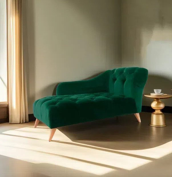 Méridienne simple en flanelle, Orienté à droite, Atrovirens