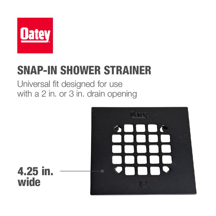 Oatey 2-in or 3-in PVC Low Profile Shower Drain with Round Chrome Strainer  in the Shower Drains department at