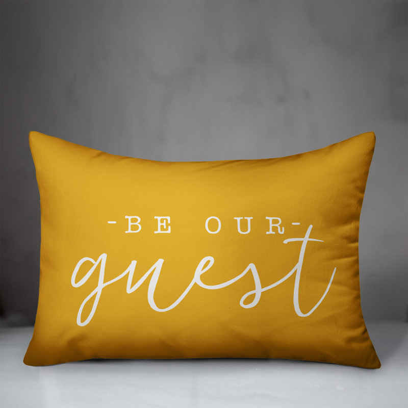 Textual Outdoor Throw Pillow, Yellow/White
