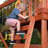 Backyard Discovery Tucson Cedar Wood Swing Set with Wave Slide, Play Deck, Rock Wall Ladder, and Snack Bar Window