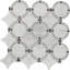 Carreau de mosaïque mural rond en pierre naturelle 14 po x 14 po Raine-87327051