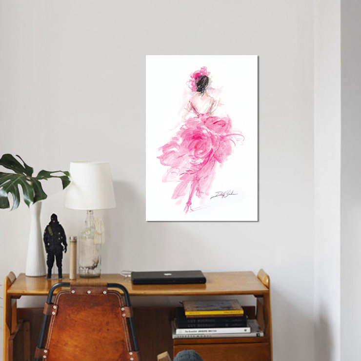 «Parisian Pink» par Debi Coules, reproduction sur toile, H 12 po x l 8 po x P 0,75 po, Pas de tapis, Toile tendue