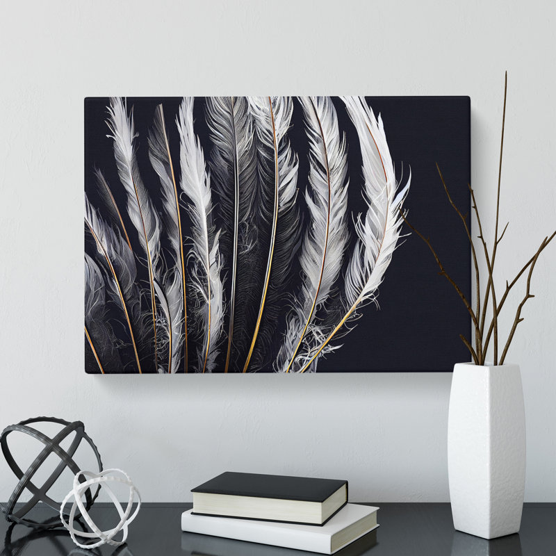 The Dynamic Bird Feathers - Wrapped Canvas, 35cm H x 50cm W x 3cm D