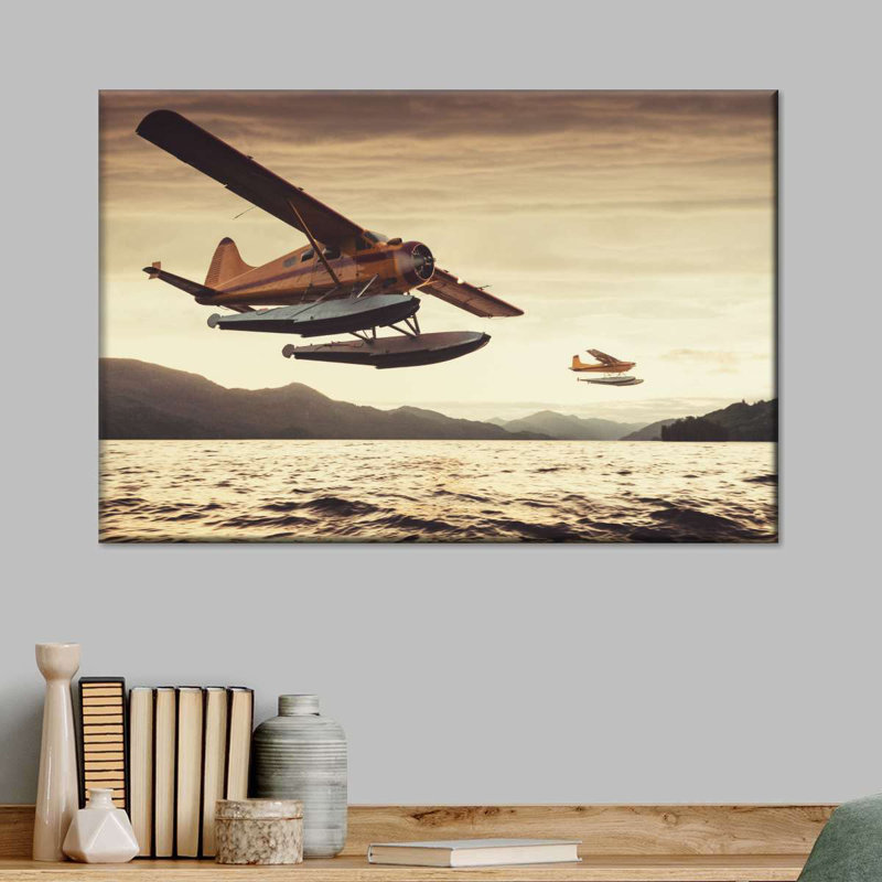 Propeller Float Planes sur impression sur toile, H 16 po x l 24 po x P 1,25 po