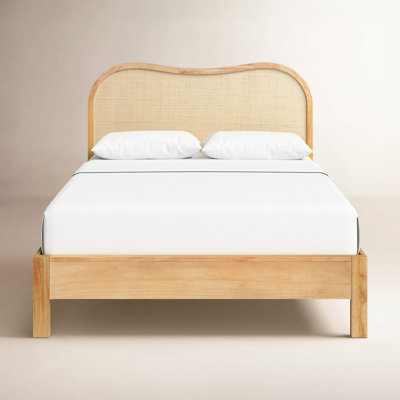 Tourmaline Natural Wood & Rattan Wavy Bed