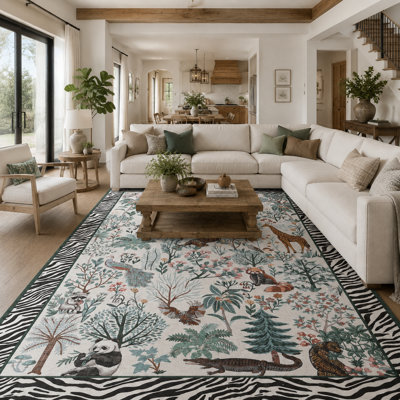 Tapis lavable à la machine Jungle Animal