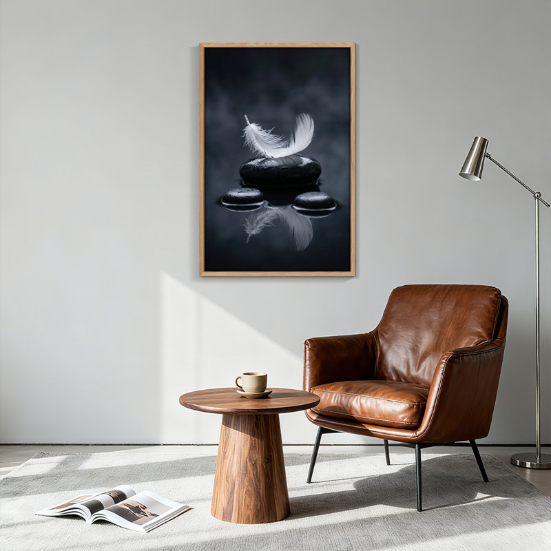 Ensemble de 1 tableau sur toile Feather Stone, 48"H x 36"W, Natural