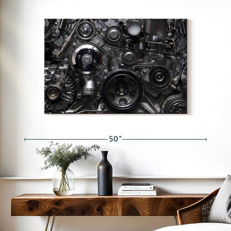 Car Car Engine - Reproduction sur toile tendue, H 26 po x l 39 po x P 1,25 po