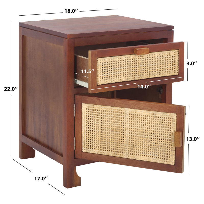 1 - Drawer Nightstand, Dark Natural/Natural