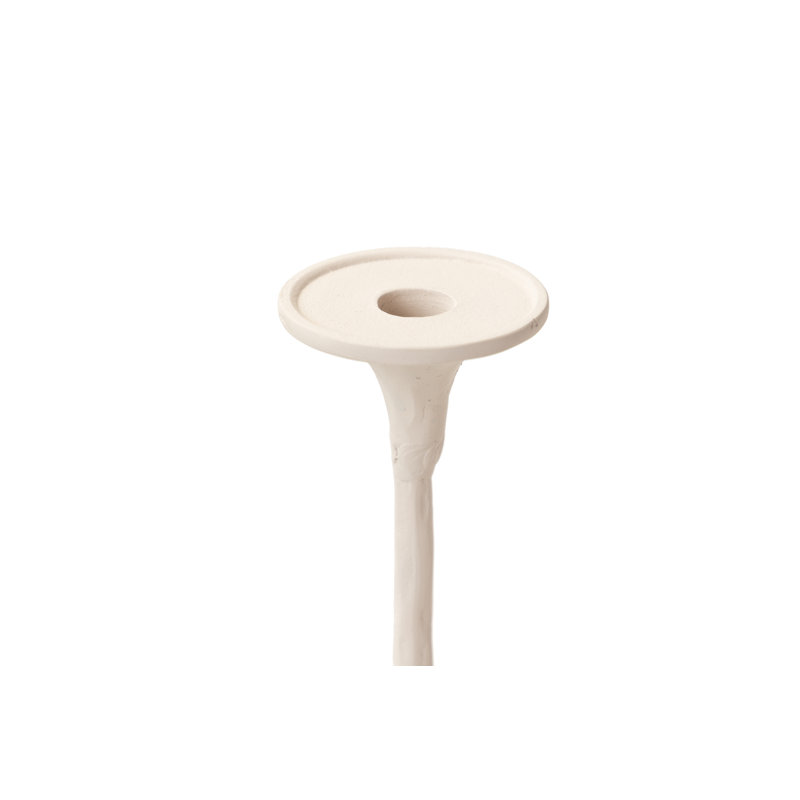 Aluminum Tabletop Candlestick, 30cm H x 14cm W x 14cm D, White